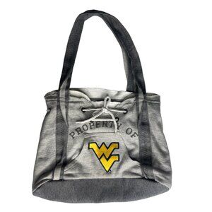 West Virginia University Hoodie Tote Bag Purse Gray Yellow Snap Closure